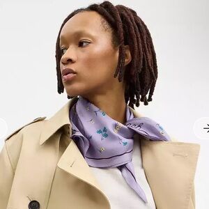 Coach tossed floral print silk diamond scarf new with tags